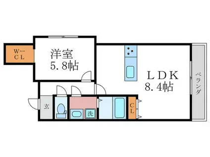 HSビルヂング(1LDK/2階)の間取り写真