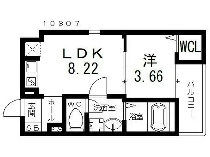 FSTYLE天美東8丁目(1LDK/1階)の間取り写真
