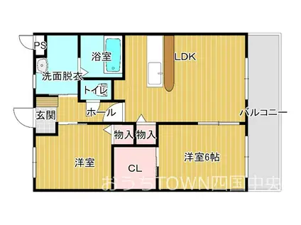 ヴェルジェ・篠原II(2LDK/2階)の間取り写真