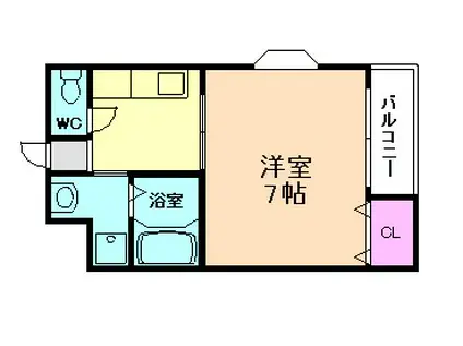 エスポワール(1K/1階)の間取り写真