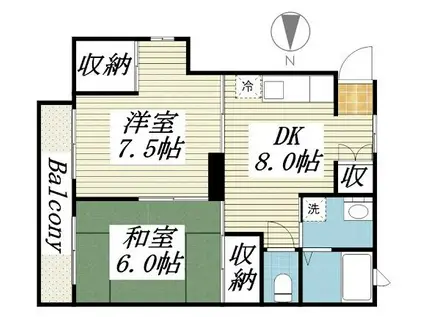 嶋本マンション(2DK/3階)の間取り写真
