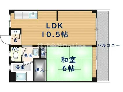 第一弥刀マンション(1LDK/3階)の間取り写真