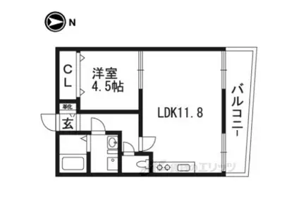 サンサンライフ大久保(1LDK/1階)の間取り写真