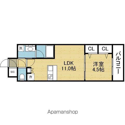 スプランディッド本町グラン(1LDK/10階)の間取り写真