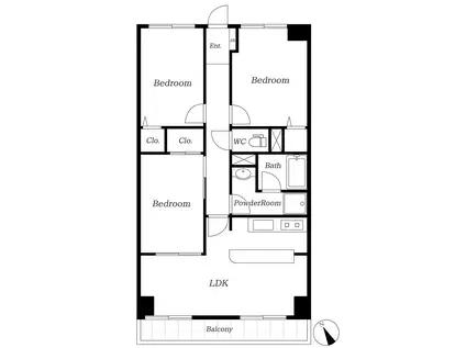 プレエステート長田(3LDK/1階)の間取り写真