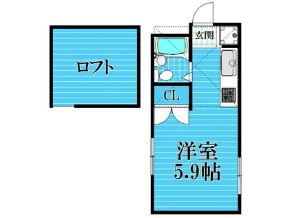 アップルハウス弘明寺Ⅱ(ワンルーム/1階)の間取り写真