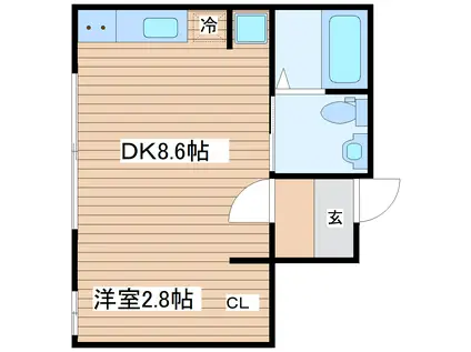 春夏秋荘(1DK/1階)の間取り写真