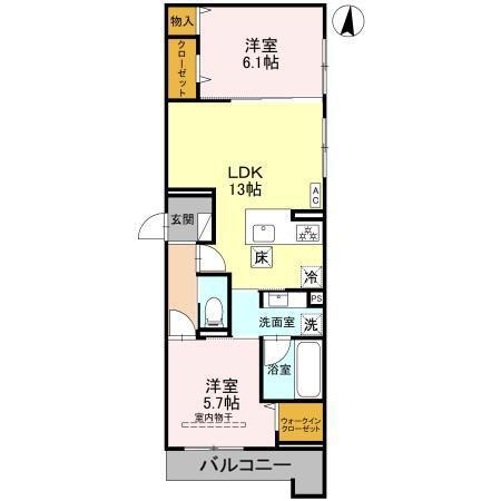 トリアングル(2LDK/1階)の間取り写真