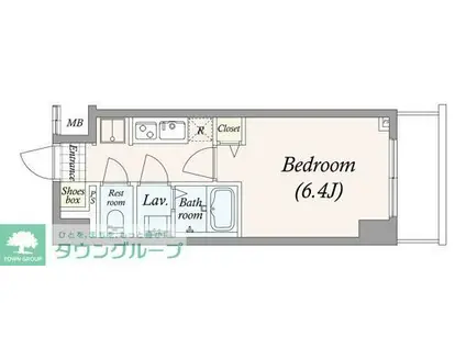 THE PASEO新小岩II(1K/1階)の間取り写真