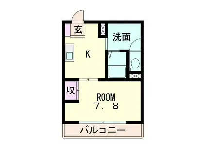 ABCヴィラ(1K/2階)の間取り写真