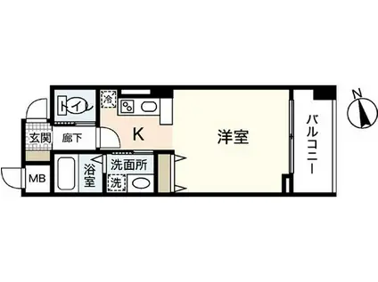 カサヴェルデ八丁堀(1K/8階)の間取り写真