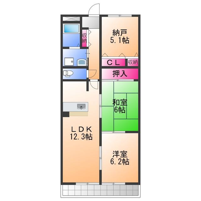 エスポワール21(2SLDK/3階)の間取り写真
