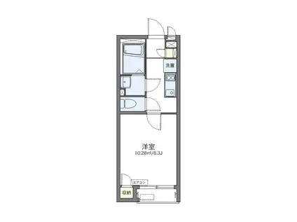 レオネクストLOVIN III(1K/2階)の間取り写真