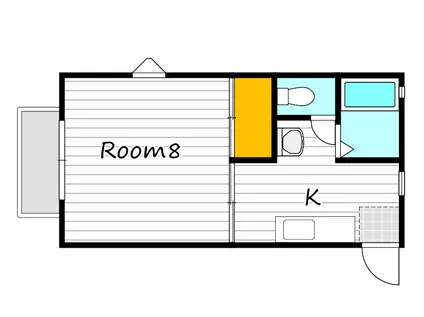 S.T. VILLA TSUSHIMA(1K/1階)の間取り写真