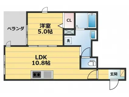 FERIO(1LDK/1階)の間取り写真