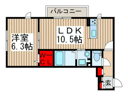 ホープヒル(1LDK/3階)の間取り写真