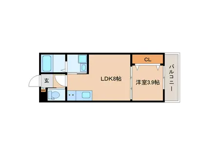 GENTRY王寺(1LDK/3階)の間取り写真