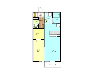 ISRビル(1LDK/3階)の間取り写真