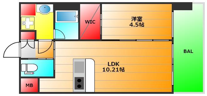 プレジオ大正(1LDK/12階)の間取り写真