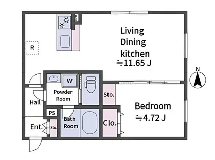 ALATO OYAMAII(1LDK/2階)の間取り写真