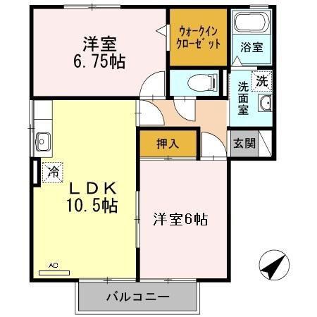 パティオ21 北(2LDK/1階)の間取り写真