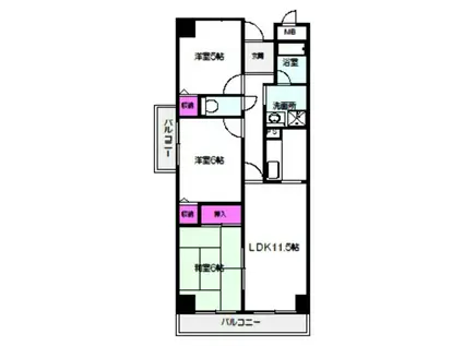 フレグランス鶴見(3LDK/5階)の間取り写真
