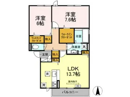 RE・EARTHの杜はな(2LDK/1階)の間取り写真