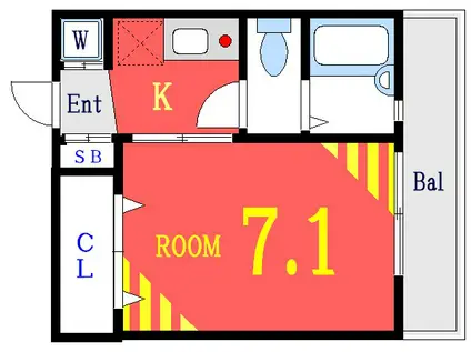 ハウスデュアル瑞江II(1K/1階)の間取り写真