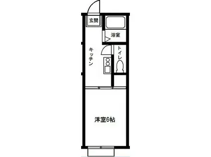カレッジハイツ千城(1K/1階)の間取り写真