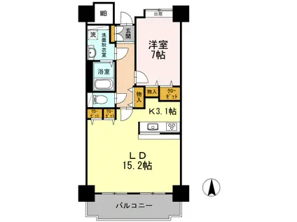 品川シーサイドビュータワーI(1LDK/18階)の間取り写真