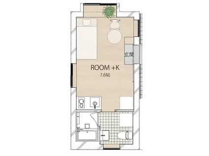 パームジェイ世田谷(ワンルーム/2階)の間取り写真