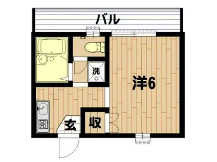 リバティー白楽(1K/1階)の間取り写真