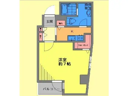 アーバイル文京本駒込(1K/6階)の間取り写真