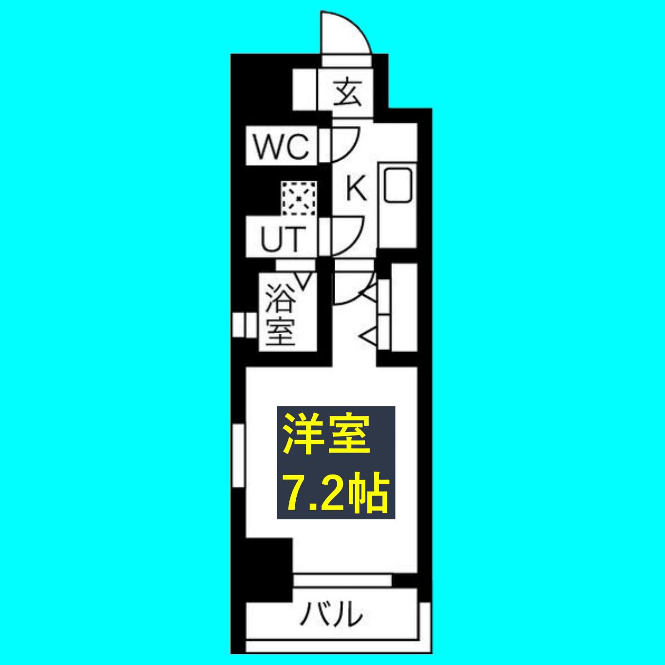 ワールドアイ名古屋城北(1K/13階)の間取り写真