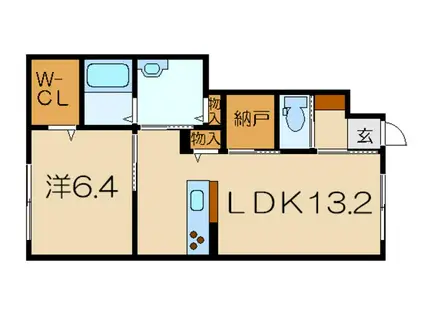 CASA千栄(1LDK/1階)の間取り写真