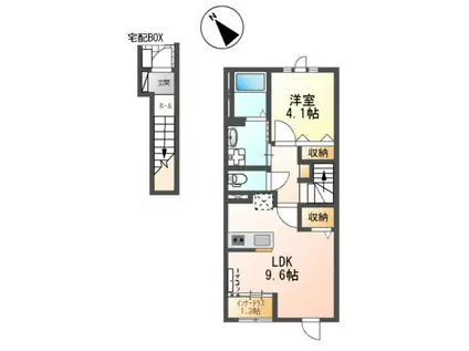 名鉄名古屋本線 小田渕駅 徒歩13分 2階建 築6年(1LDK/2階)の間取り写真