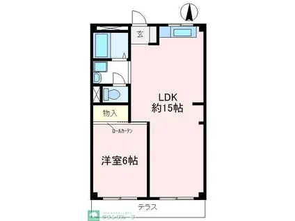 飯島ハイツ(1LDK/1階)の間取り写真