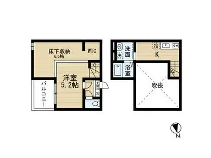 I・ROOM並木(ワンルーム/2階)の間取り写真