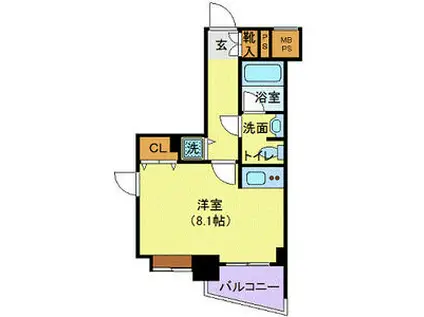 デュオステージサンシャイン60通(1K/2階)の間取り写真