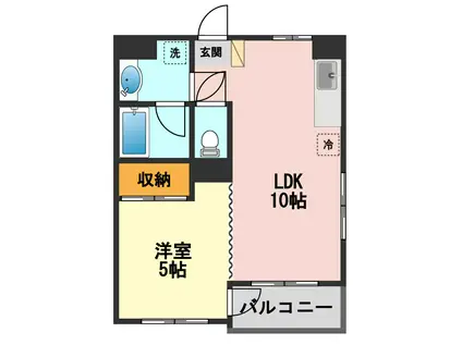 ファーストウッド新小岩(1LDK/4階)の間取り写真