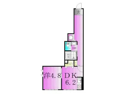 VIVACE(1DK/1階)の間取り写真