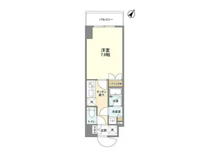 ブランシエスタ浅草千束(1K/8階)の間取り写真