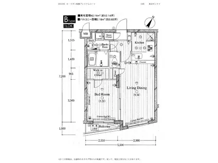 ルリオン板橋プレミアムコート(1LDK/4階)の間取り写真