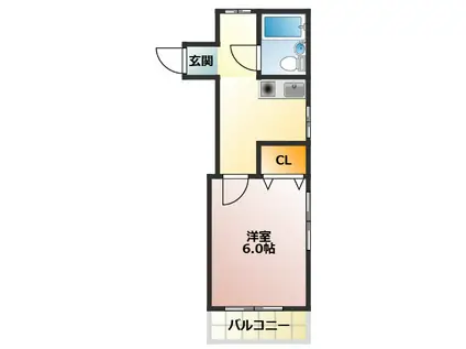 サンハイツ(1DK/2階)の間取り写真