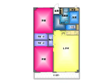 エコシティプライム(2LDK/2階)の間取り写真