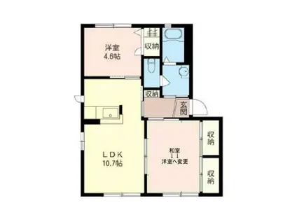 パストラル・ビューD(2LDK/1階)の間取り写真