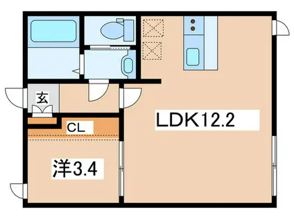 バームサイドレジデンス(1LDK/2階)の間取り写真