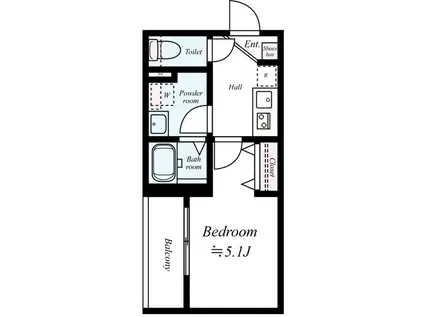 グラドゥス柏II(1K/1階)の間取り写真