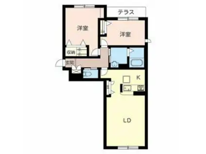 シャーメゾン・ラ・プロヴァンス(2LDK/1階)の間取り写真