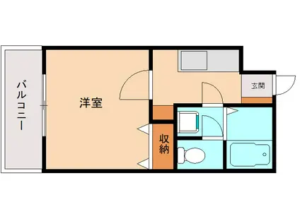 セブンハイツII(1K/2階)の間取り写真